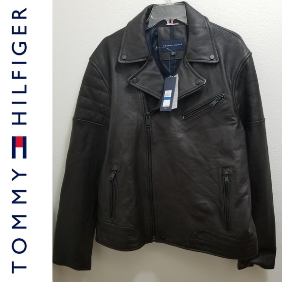 tommy hilfiger genuine leather jacket